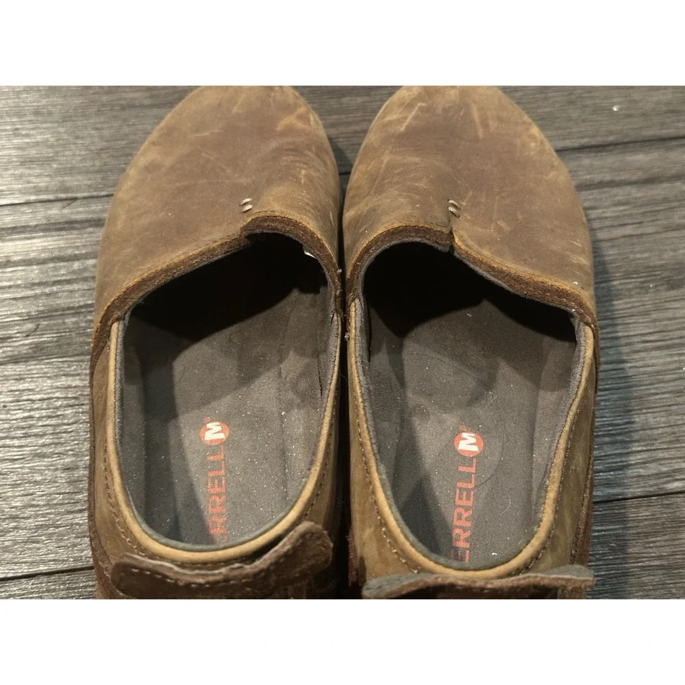 Merrell Ashland Shoes Womens Sz  9.5 Brown Leather Slip On Casual Comfort J42788